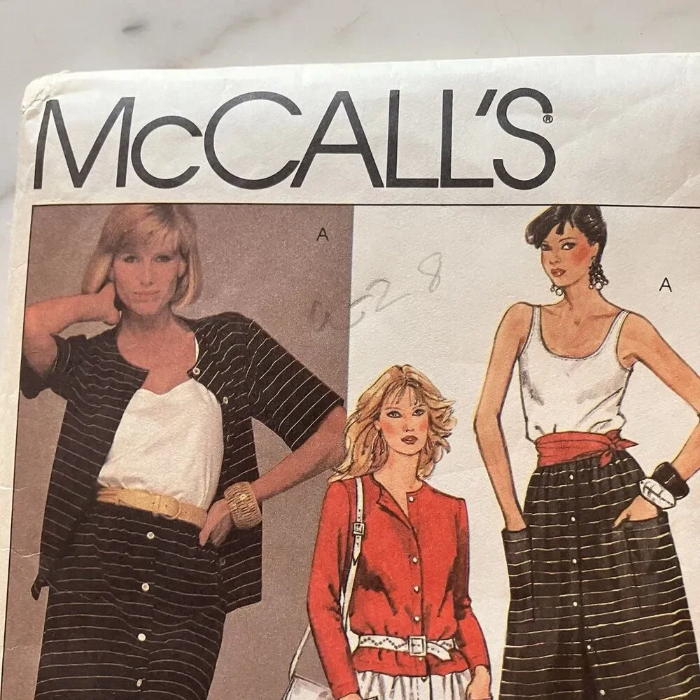McCall Sewing Pattern 9071 Women’s Jones New York Top‎ Skirt & Jacket Sz 10 1984